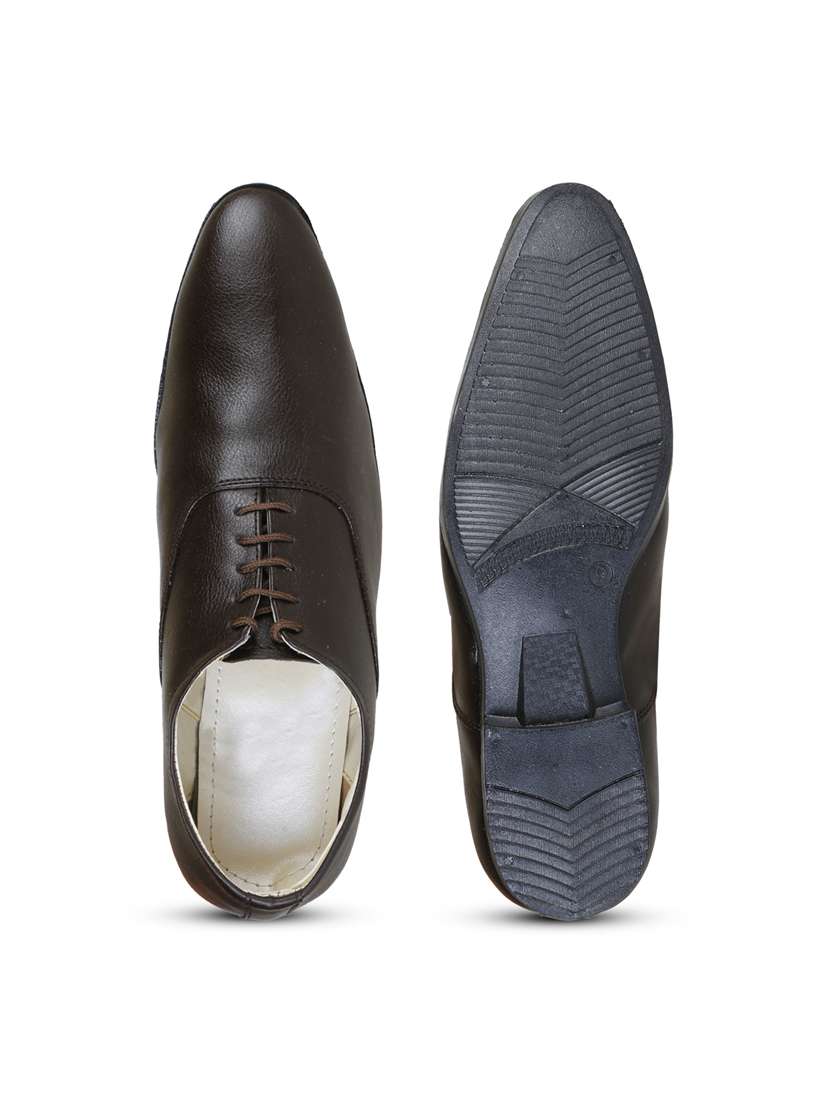 brown synthetic & mesh laceup derbies - 19618725 -  Standard Image - 6