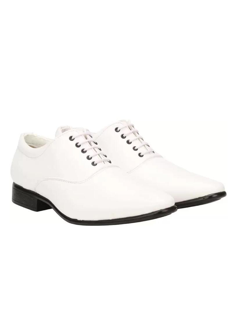 white synthetic & mesh laceup derbies - 19618726 - Standard Image - 1