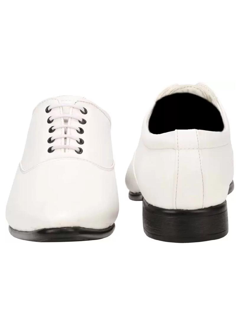 white synthetic & mesh laceup derbies - 19618726 - Standard Image - 4
