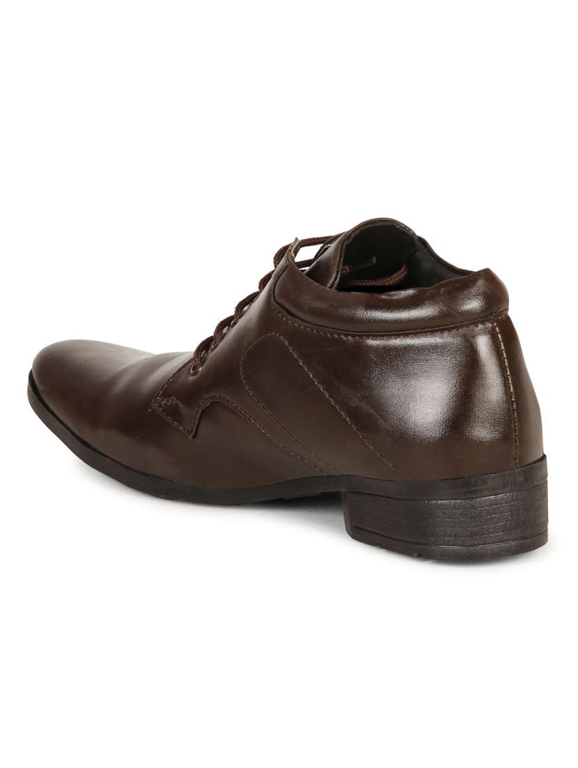brown synthetic & mesh laceup derbies - 19618732 -  Standard Image - 4