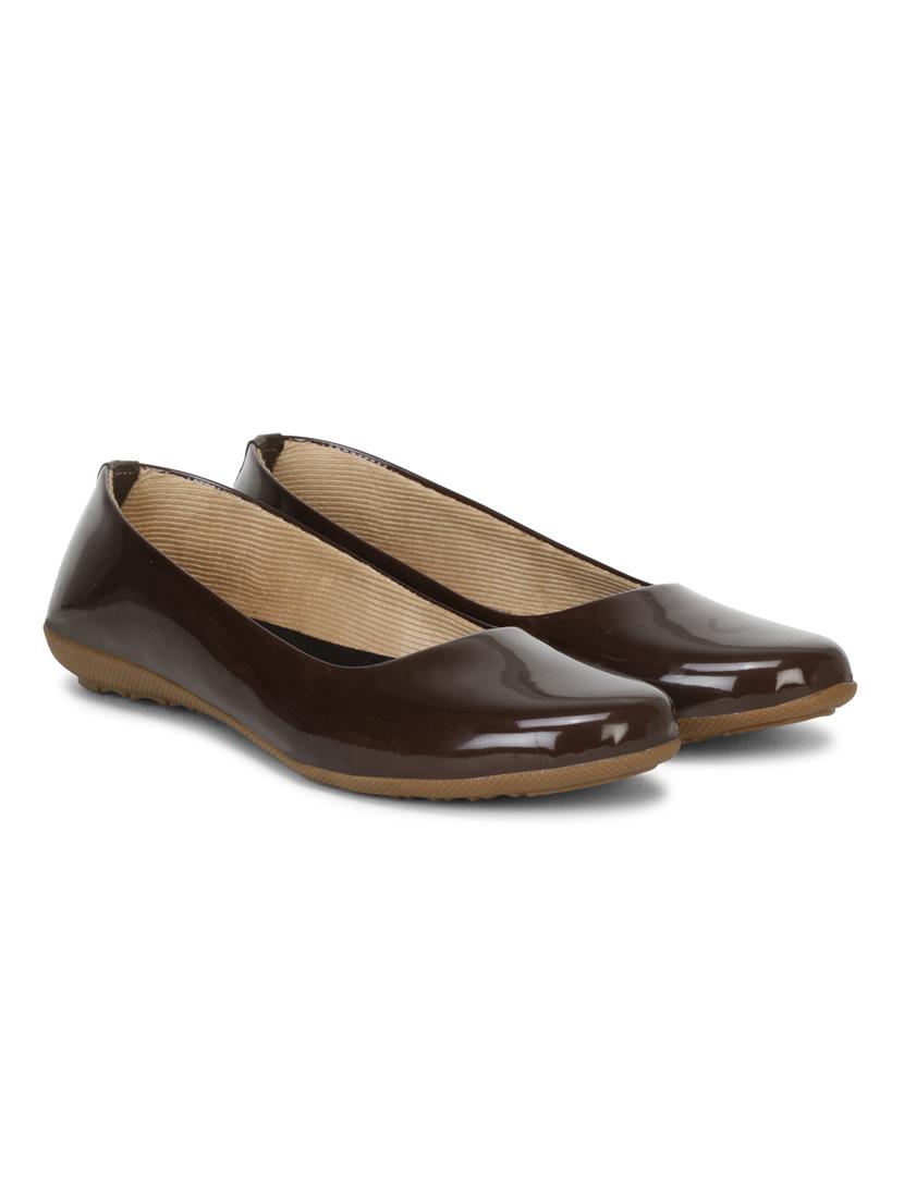 brown patent leather slip on ballerina - 19618759 - Standard Image - 1