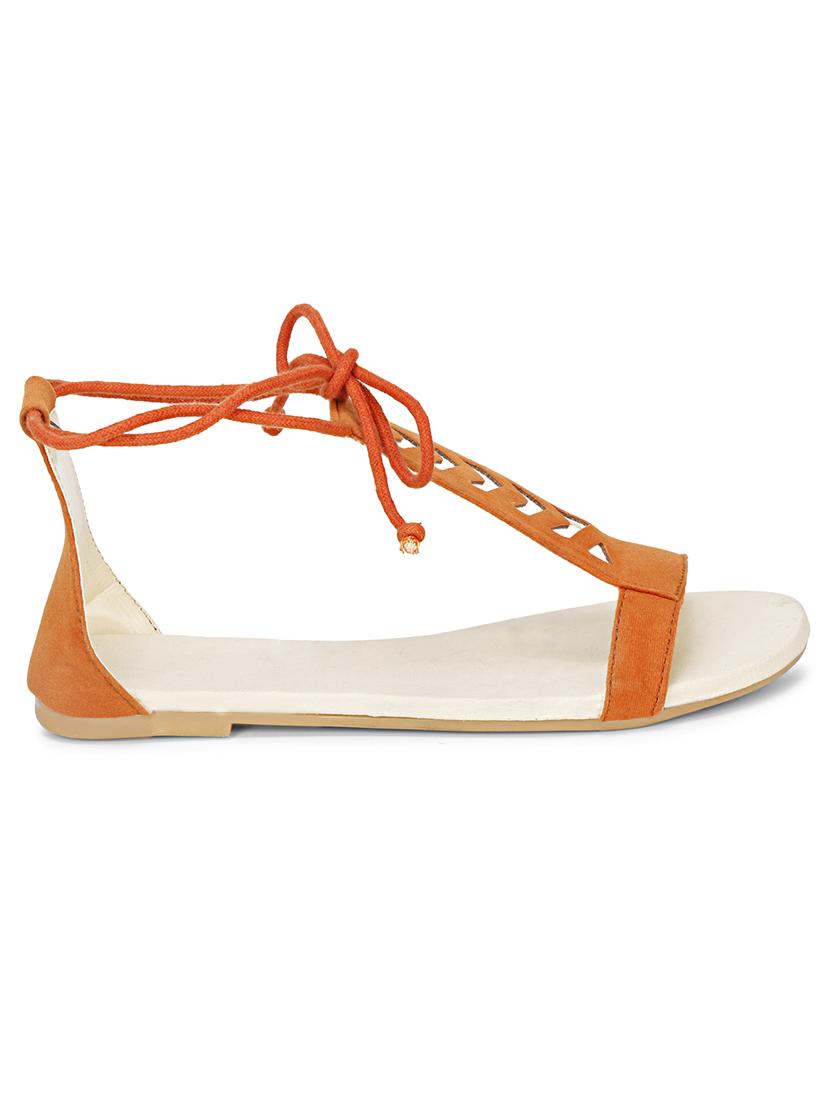 orange slip on open sandal - 19618780 - Standard Image - 1