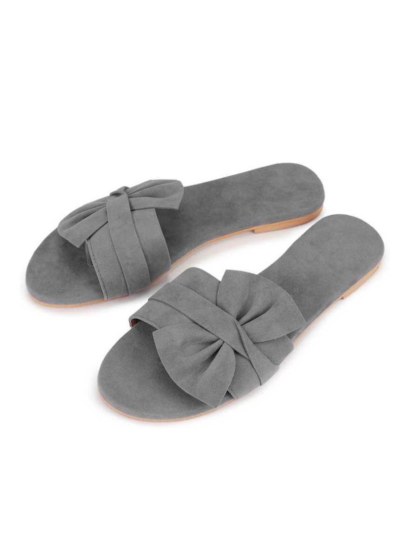 grey synthetic slip on sandals - 19618794 -  Standard Image - 1