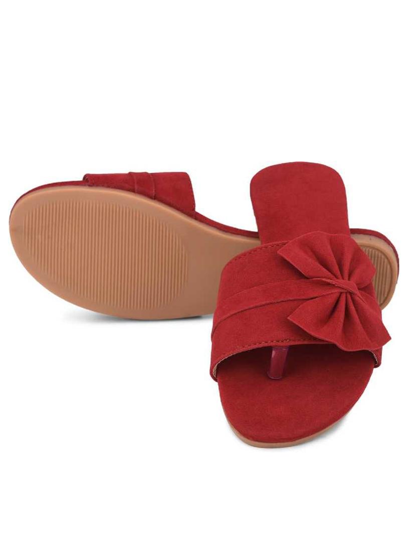 red synthetic slip on sandals - 19618797 - Standard Image - 1