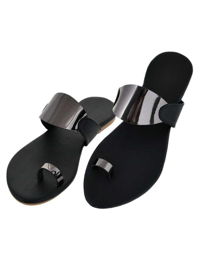 grey synthetic slip on sandals - 19618806 -  Standard Image - 1