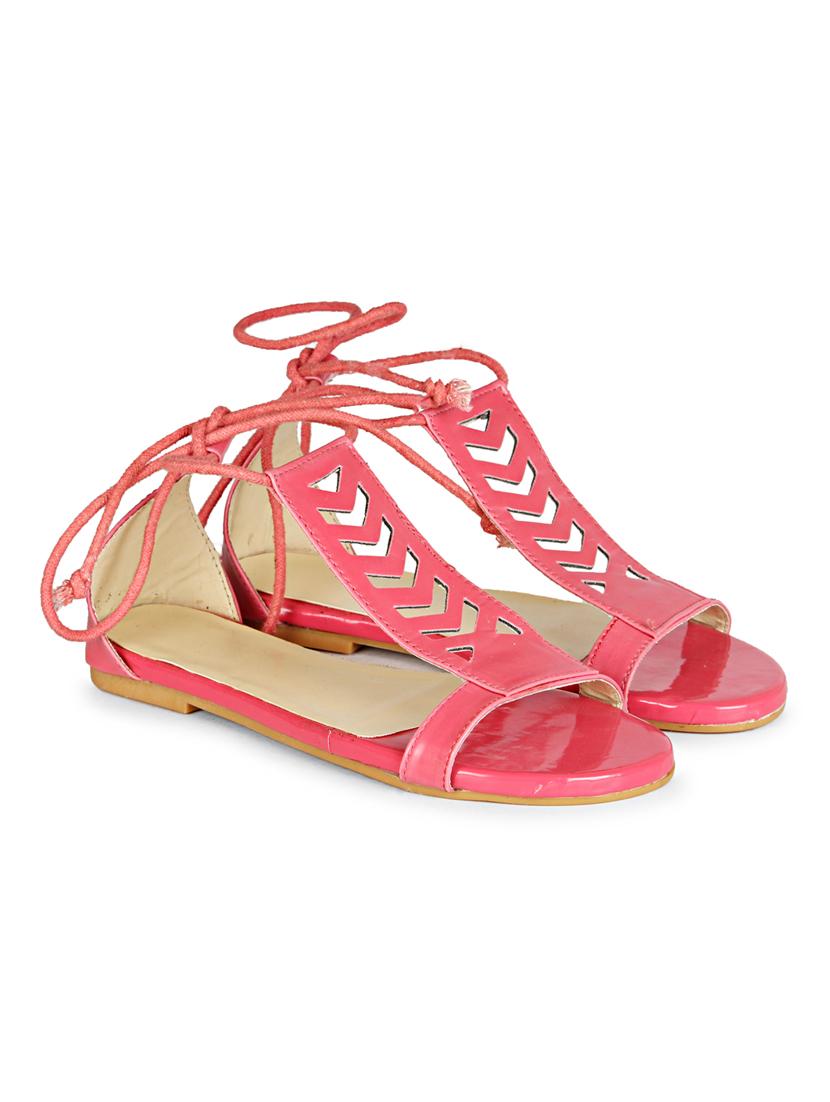 pink closed back lace up sandal - 19618817 -  Standard Image - 1