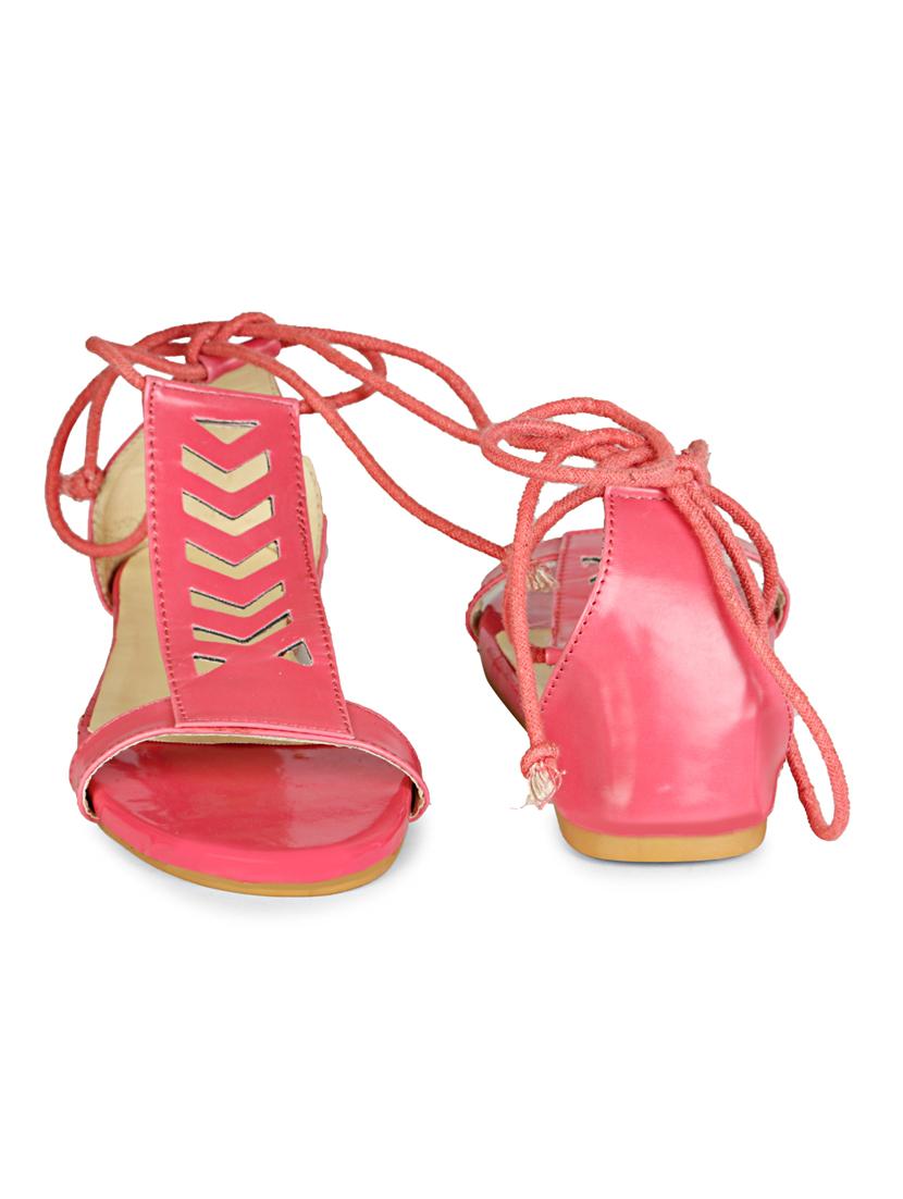pink closed back lace up sandal - 19618817 - Standard Image - 6