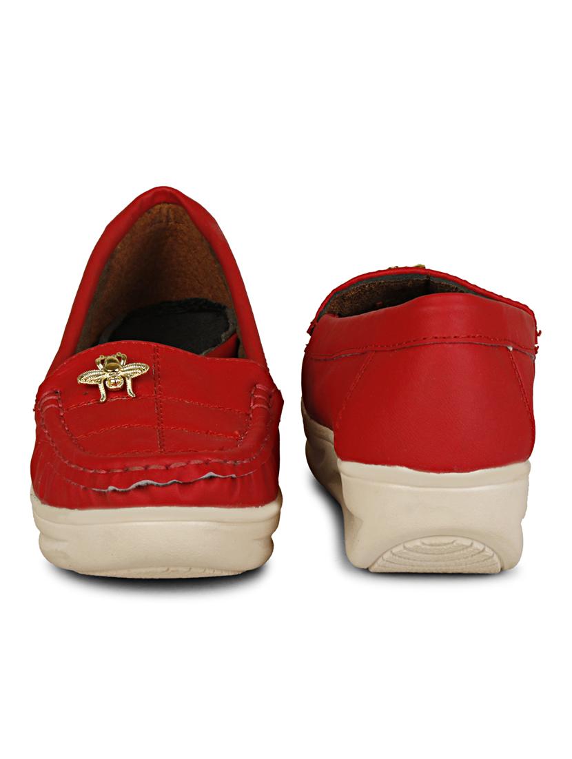 red synthetic slip on loafers - 19618834 - Standard Image - 6