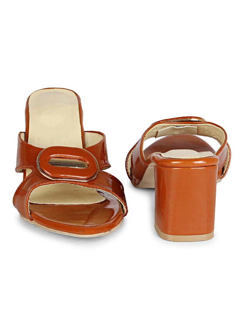 tan patent leather slip on sandals - 19618868 - Standard Image - 6