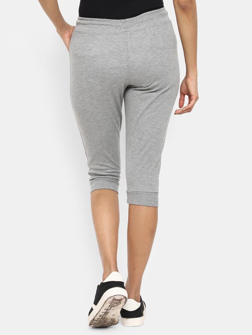 grey cotton regular capri with drawstring - 19619731 - Standard Image - 1