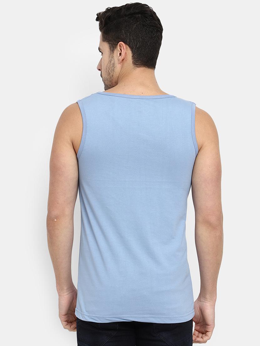 sky blue cotton vest - 19620387 - Standard Image - 1