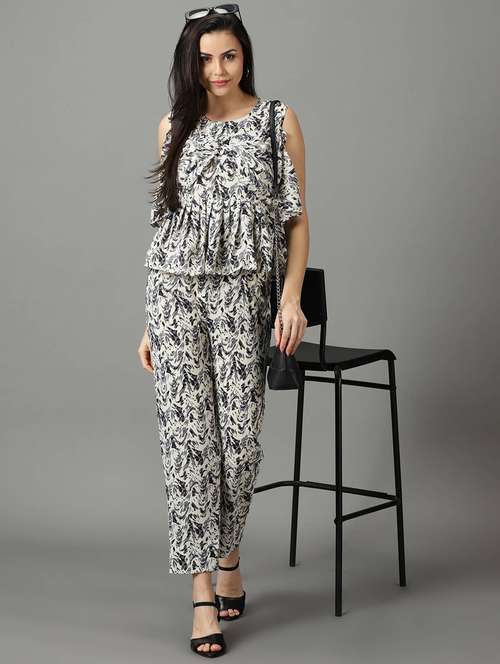abstract print top and trouser set co-ord - 19620550 -  Standard Image - 0