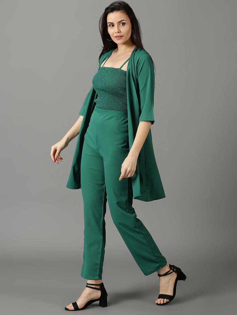 cami neck solid top and trouser set co-ord - 19620553 -  Standard Image - 1