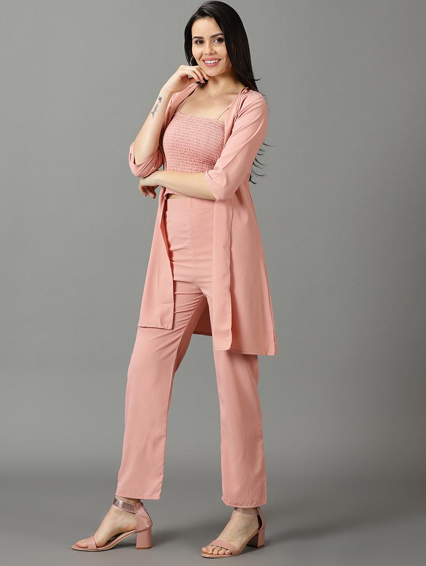 cami neck solid top and trouser set co-ord - 19620554 - Standard Image - 1