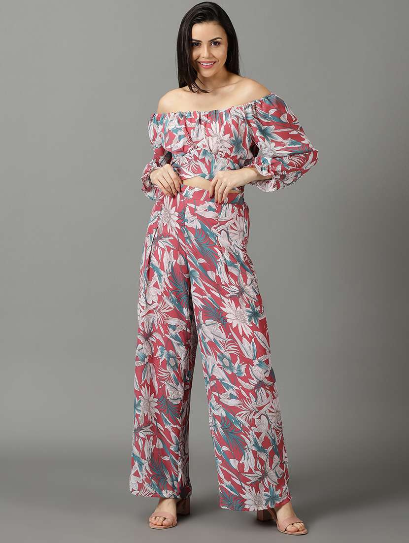 floral print top and palazzos set co-ord