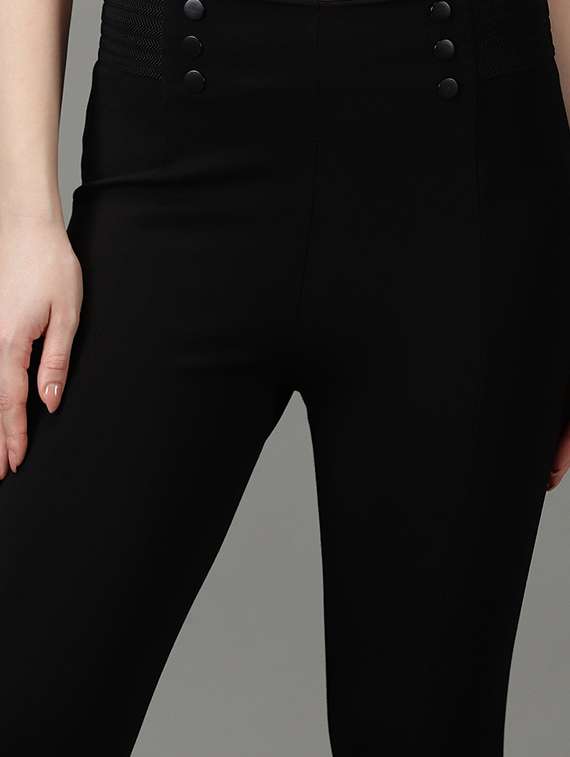 black polyester jeggings - 19621832 -  Standard Image - 4