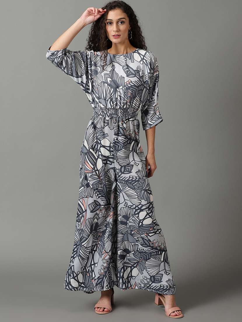 self design printed full length jumpsuit