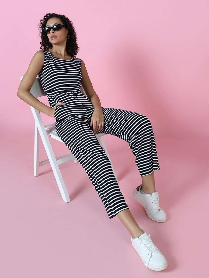 stripes printed full length jumpsuit - 19621856 -  Standard Image - 1