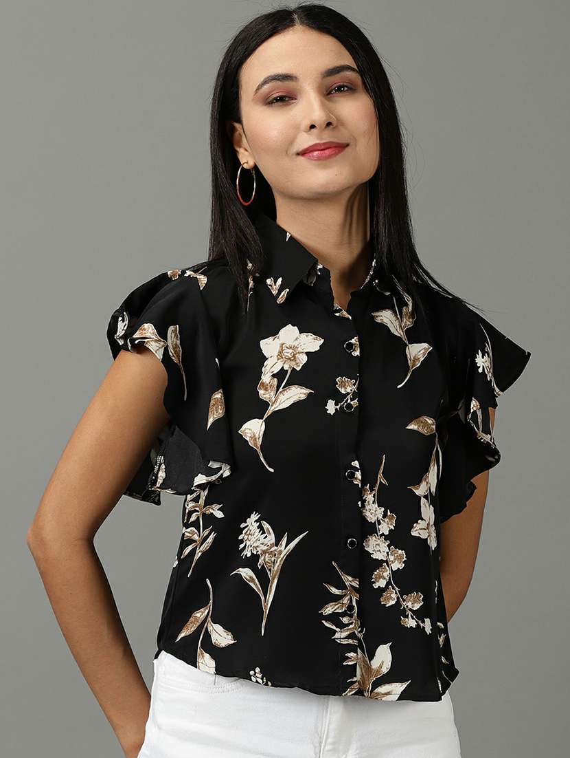 spread collar printed regular shirt - 19621863 - Zoom Image - 0
