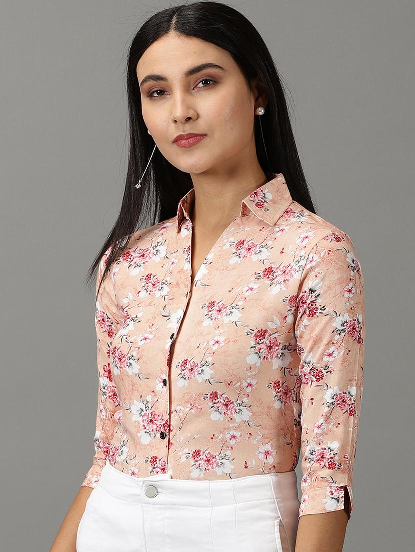 spread collar printed regular shirt - 19621864 - Standard Image - 1