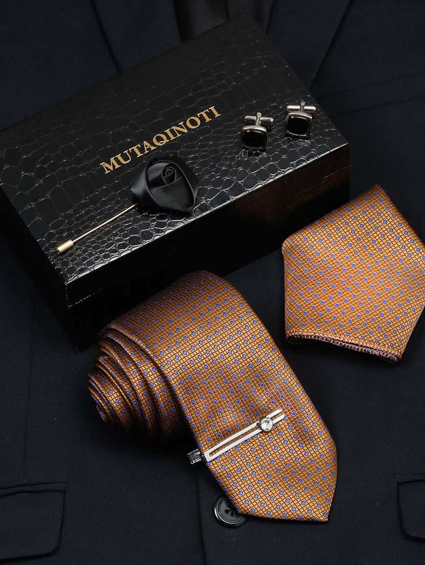men silk necktie suit accessories set