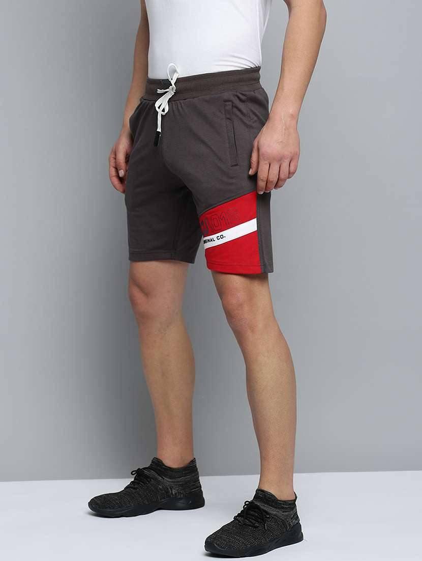 grey solid sports shorts - 19622637 -  Standard Image - 1