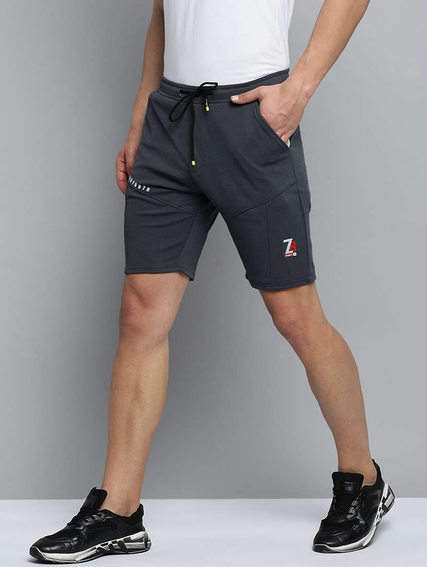 grey solid sports shorts - 19622648 -  Standard Image - 1