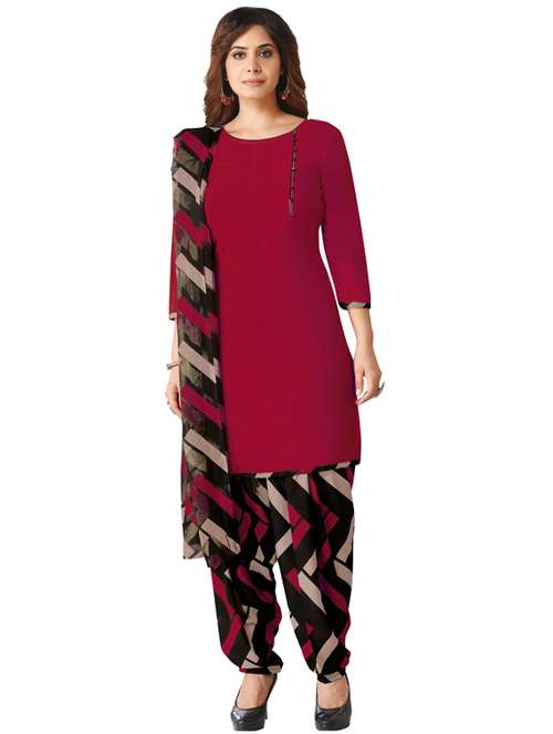 printed unstitched patiyala suit set - 19622763 -  Standard Image - 0