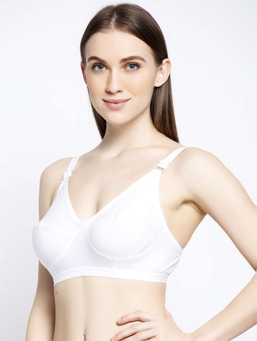 white cotton solid bra - 19625794 - Standard Image - 1