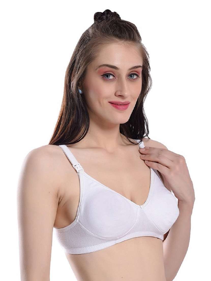 white cotton regular bra - 19625801 - Standard Image - 1
