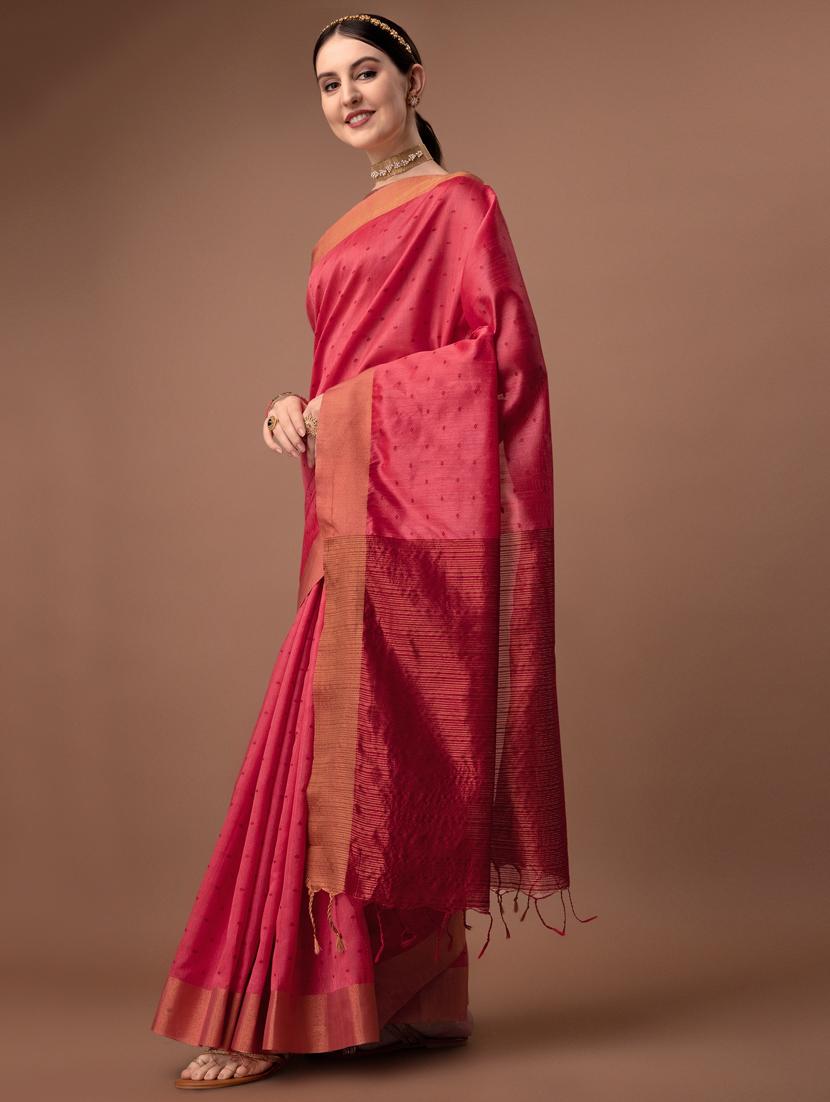 solid with borders handloom saree with blouse - 19626261 - Standard Image - 1
