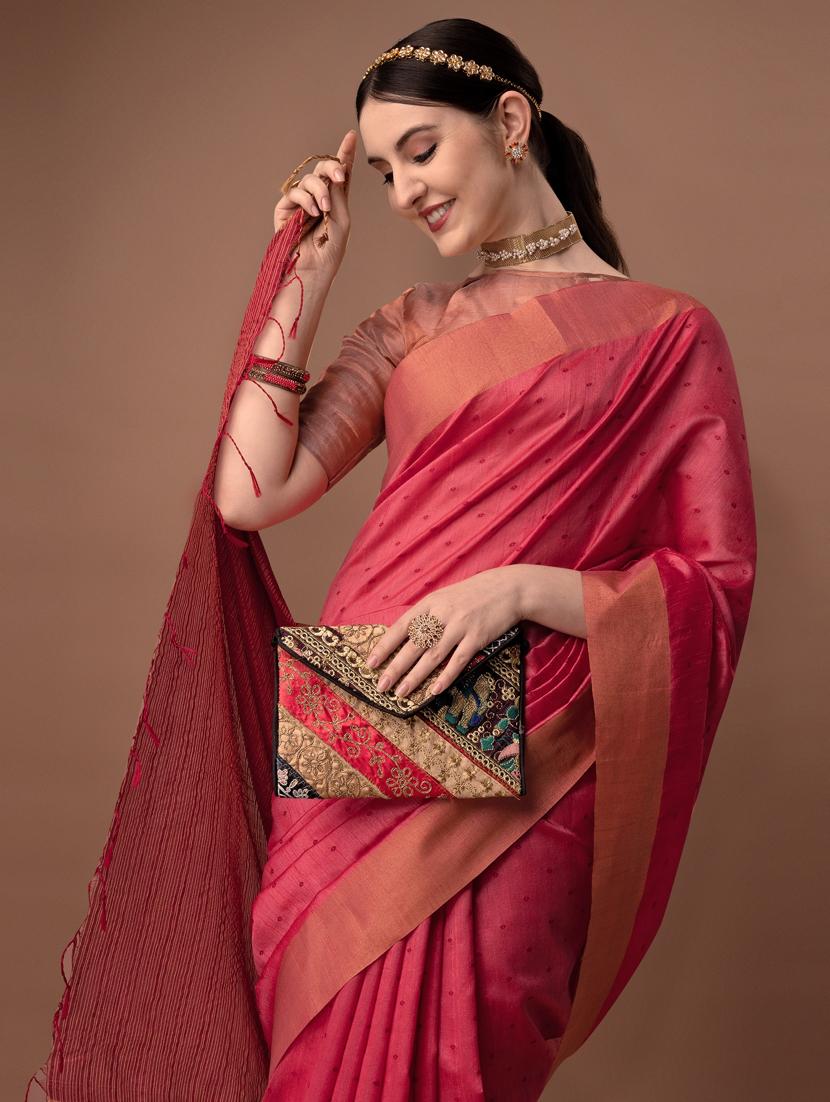 solid with borders handloom saree with blouse - 19626261 - Standard Image - 4