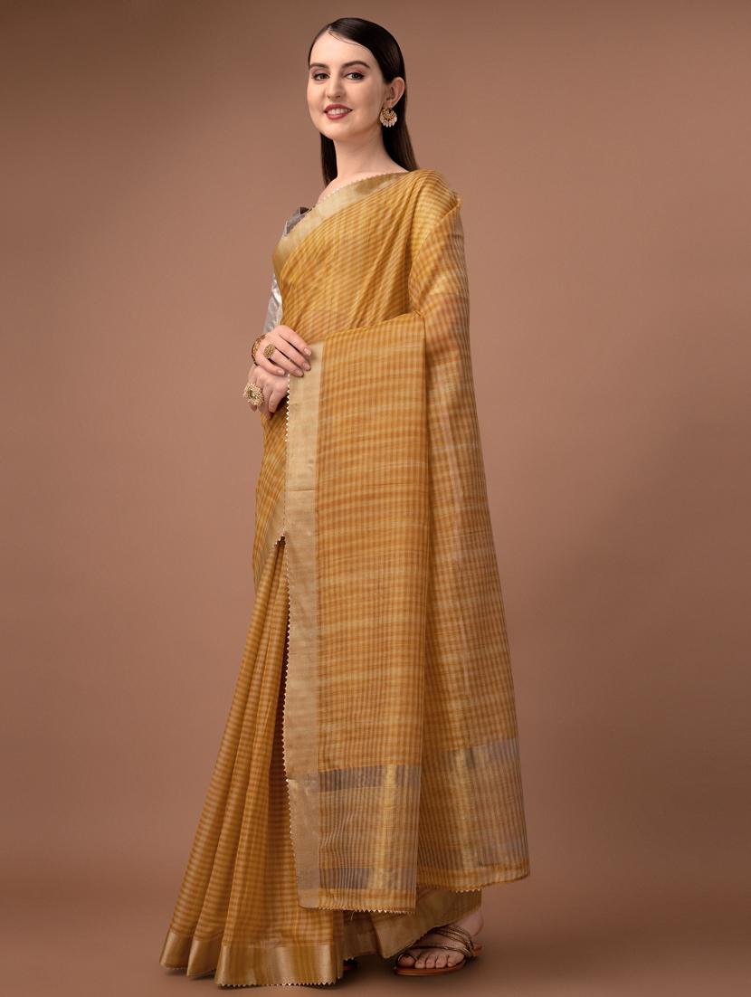 solid with borders handloom saree - 19626262 - Standard Image - 1