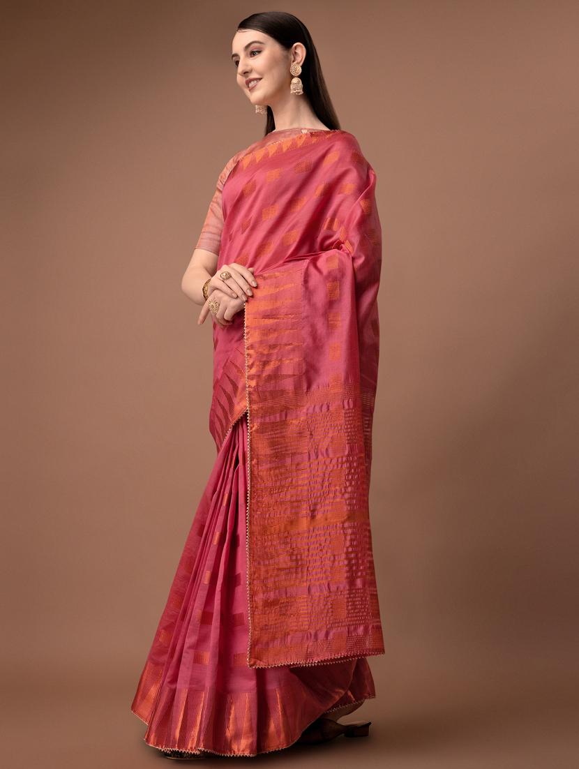 solid with borders handloom saree - 19626263 -  Standard Image - 1
