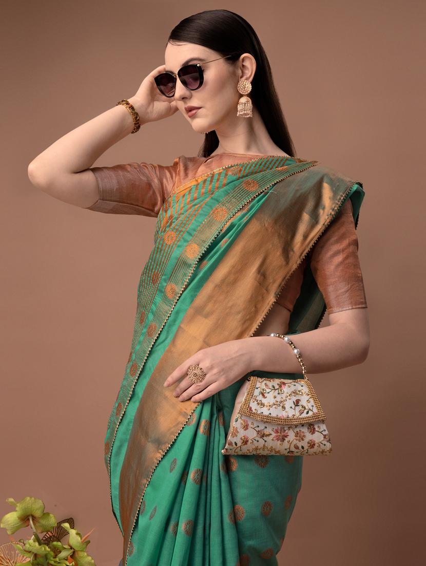 solid with borders handloom saree - 19626266 - Standard Image - 4
