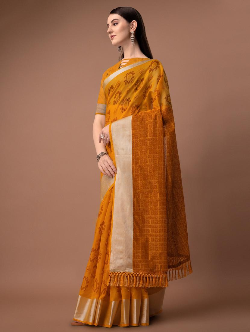 solid with borders handloom saree - 19626272 -  Standard Image - 1