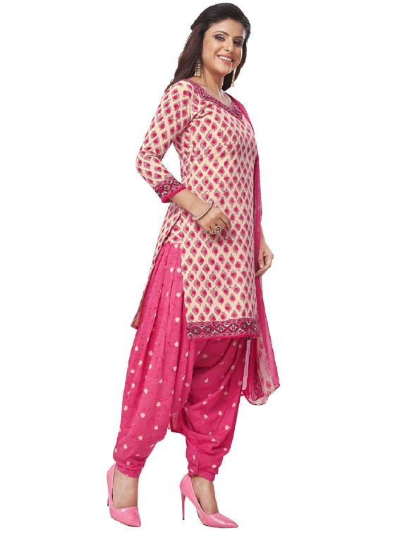 printed unstitched patiyala suit set - 19626636 - Standard Image - 1