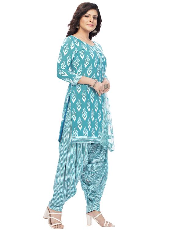 printed unstitched patiyala suit set - 19626640 - Standard Image - 1