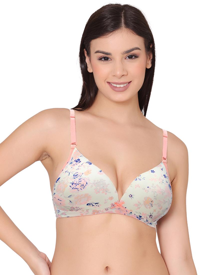 pink polyamide plunge bra