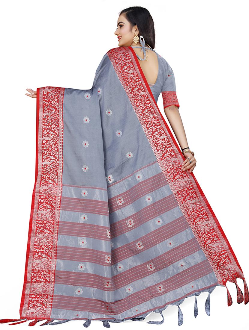 women's self design grey colored saree - 19630288 - Standard Image - 1