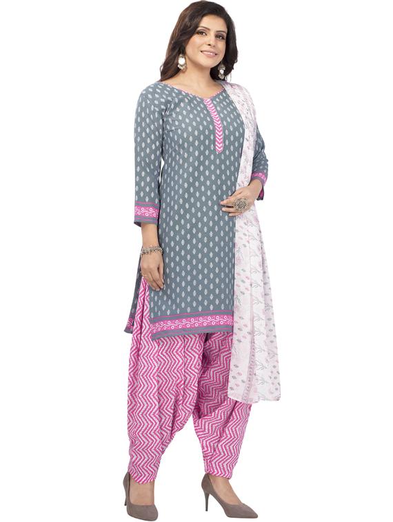 printed unstitched patiyala suit set - 19631859 -  Standard Image - 1