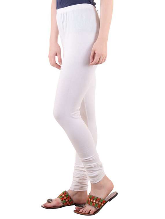 white cotton lycra leggings - 19637574 -  Standard Image - 1