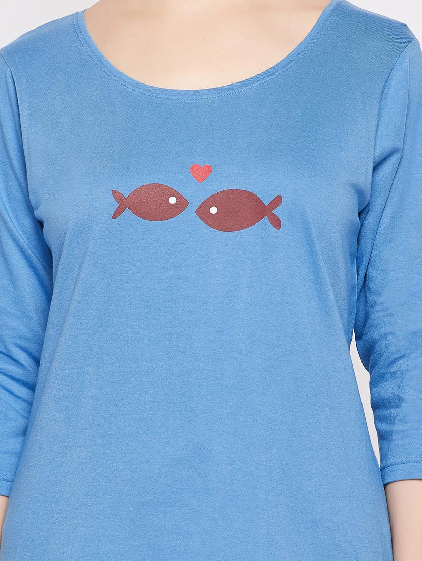 fish print pyjama set nightwear set - 19638026 - Standard Image - 4