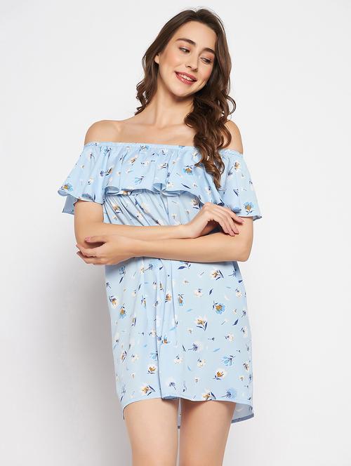 women printed off shoulder dress - 19639029 - Standard Image - 0