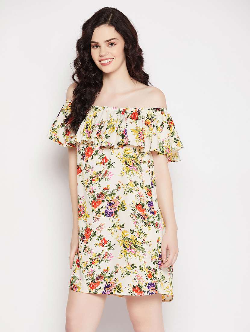 women printed off shoulder dress - 19639030 -  Standard Image - 1