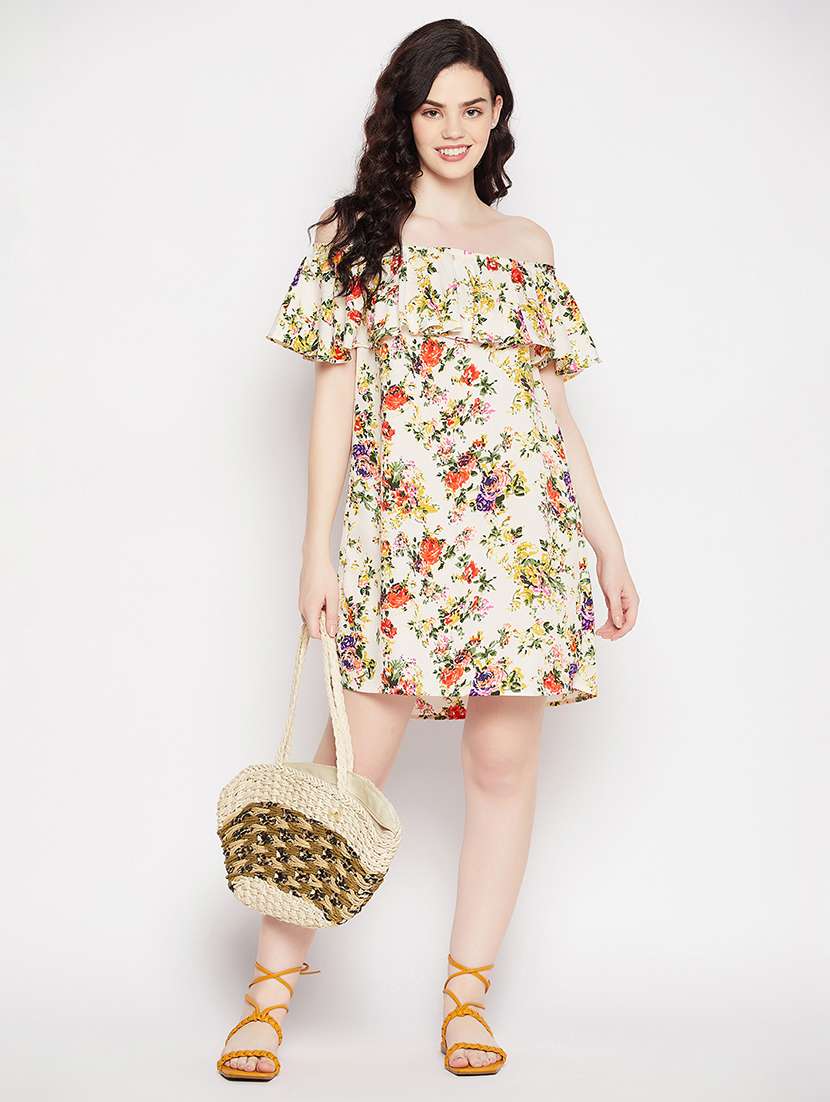 women printed off shoulder dress - 19639030 -  Standard Image - 4
