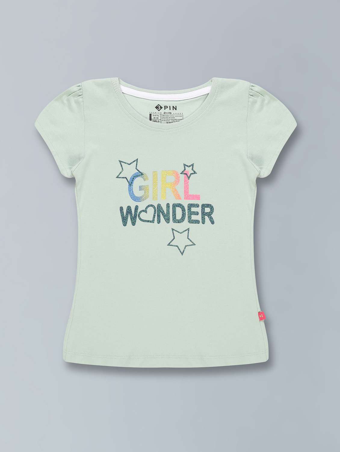 light green printed round neck t-shirt - 19639170 - Standard Image - 1