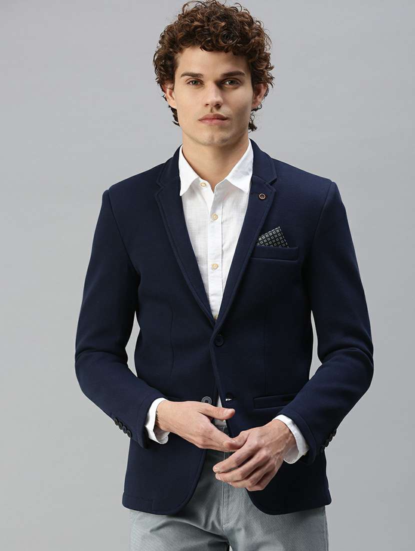 solid single breasted casual blazer