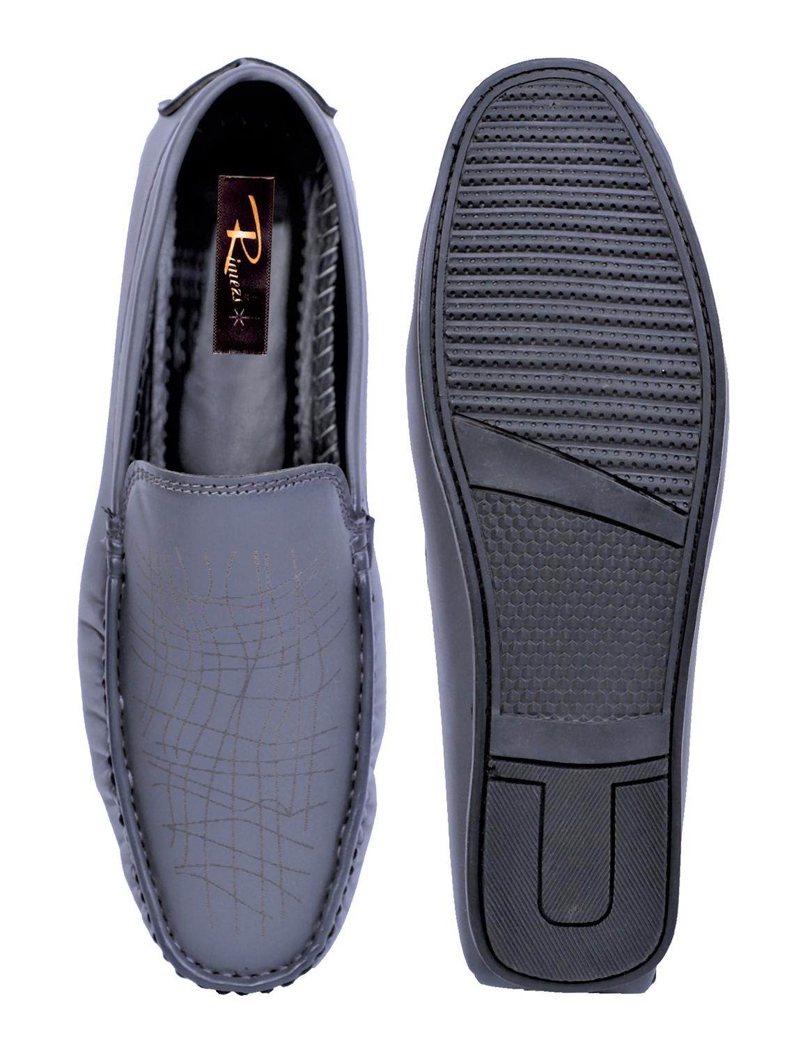 grey artificial leather slip on loafers - 19643408 - Standard Image - 4