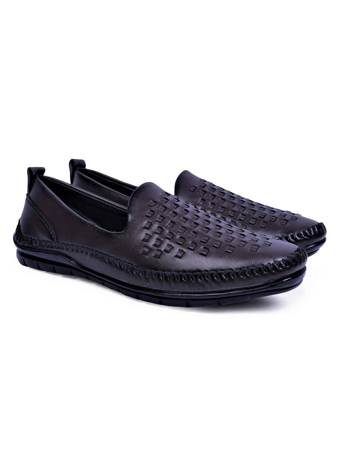 brown artificial leather slip on loafers - 19643415 -  Standard Image - 1